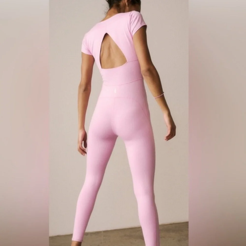 NWOT Free People FP Movement New Wave One-Piece Pink size m - Picture 3 of 4